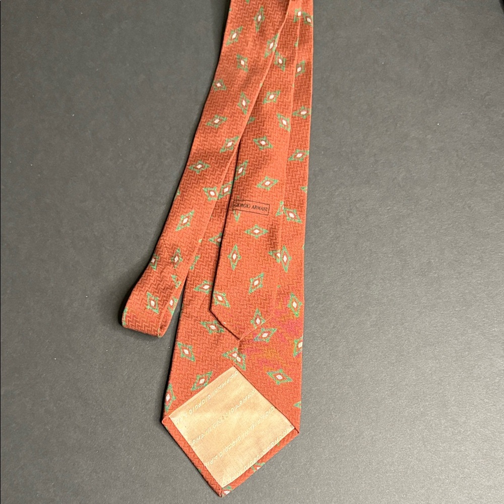 Giorgio Armani Orange Geometric Men's Tie